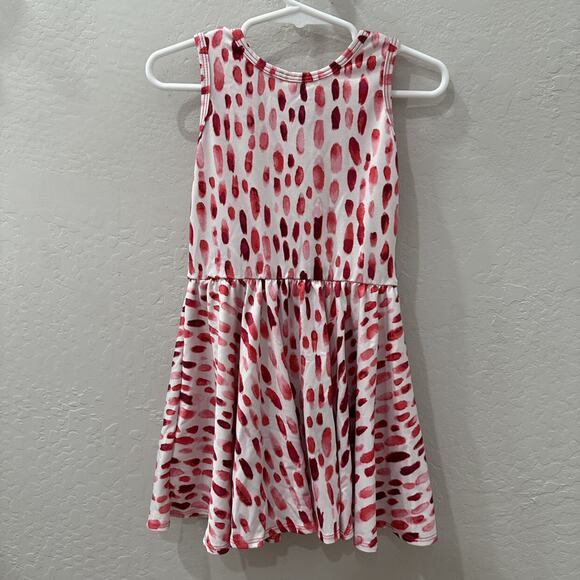 Dot Dot Smile Red & Pink Watercolor Paintbrush Strokes Tank Dress - Picture 5 of 6